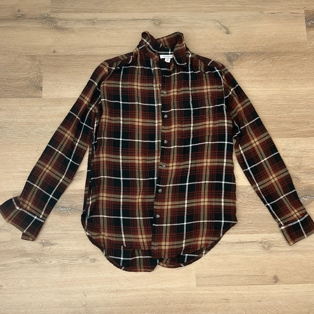 beachlunchlounge 100% Cotton Flannel Long Sleeve Shirt Size xs